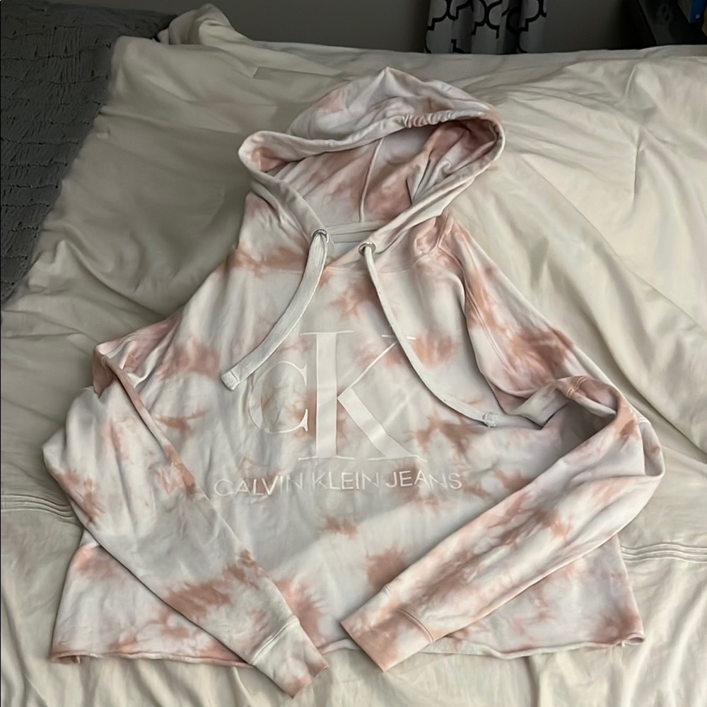 Calvin Klein Jeans Women's Pink Tie-Dye Hoodie